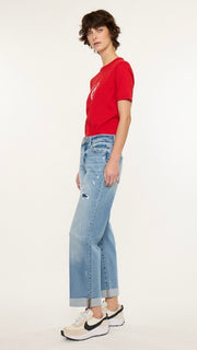 Mid Rise Straight Destruct Jean