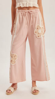 Flower Patch + Lace Wide Leg Pants