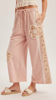 Flower Patch + Lace Wide Leg Pants