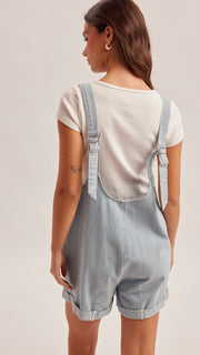 Railroad Stripe Denim Romper