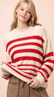 Multi-Stripe Slouch Spring Sweater