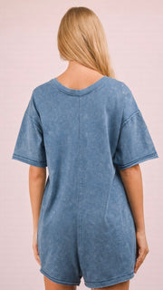 Mineral V-Neck Patch Pkt Knit Romper