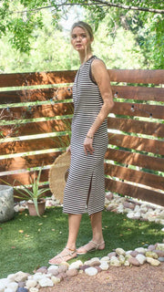 Stripe Knit Midi Tank Dress