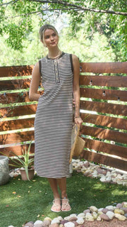 Stripe Knit Midi Tank Dress