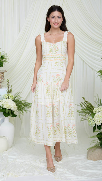 Picture Frame Floral Midi Dress