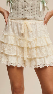 Boho Tiered Lace Shorts