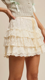 Boho Tiered Lace Shorts