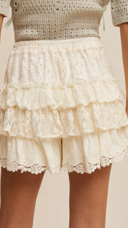 Boho Tiered Lace Shorts