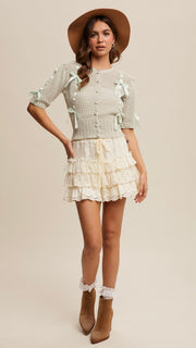 Boho Tiered Lace Shorts