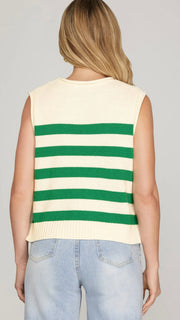 Sleeveless Side Button Sweater Top