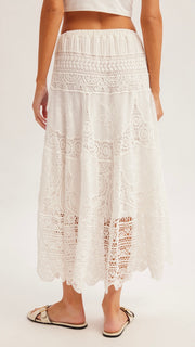 Crochet Midi Skirt with Lining