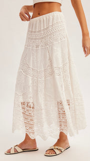 Crochet Midi Skirt with Lining