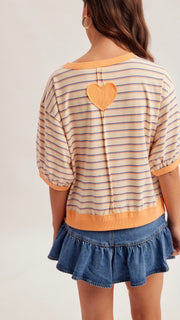 Ringer Stripe Slouch T-Shirt Top