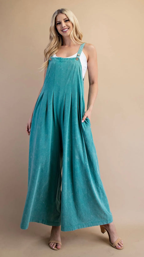 Mineral Cotton Knit Wide Leg Jumpsuit