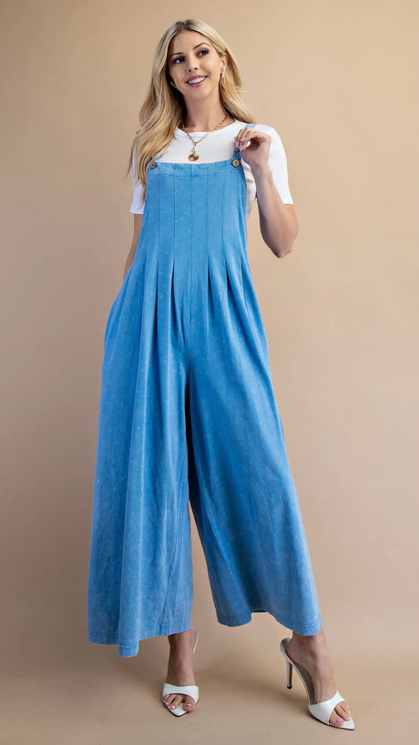 Mineral Cotton Knit Wide Leg Jumpsuit