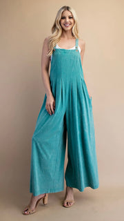 Mineral Cotton Knit Wide Leg Jumpsuit