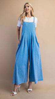 Mineral Cotton Knit Wide Leg Jumpsuit