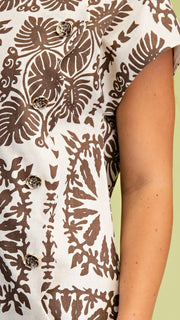 Batik Block Print Scallop Edge Dress