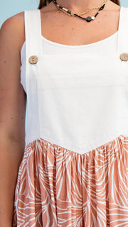 Patterned Skirt Overall Jumper Dress
