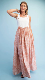 Patterned Skirt Overall Jumper Dress