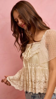 Boho Lace Babydoll Top