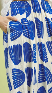 Tropical Border Pleat Front Wide Leg Pants