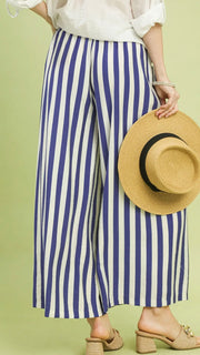 Bold Stripe Wide Leg Pants w/Pkts