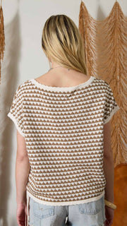 Triangle Scallop Trim Sweater Top