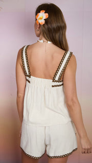 Crochet Scallop Trim Tank Top