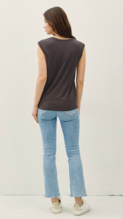 Washed Scoop Neck Sleeveless Top