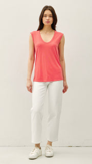 Washed Scoop Neck Sleeveless Top