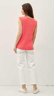 Washed Scoop Neck Sleeveless Top