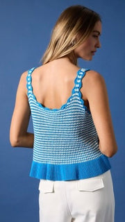 Scallop Trim Peplum Sweater Tank Top