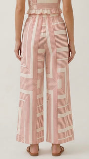 Square Lines Cotton Poplin Pants