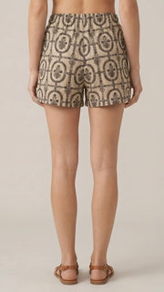 Floral Frames Beaded Tie Shorts