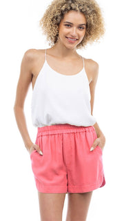 Curved Hem 100% Tencel Shorts