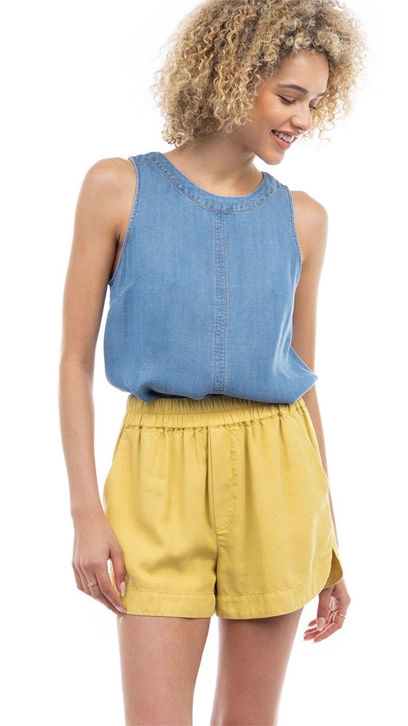 Curved Hem 100% Tencel Shorts