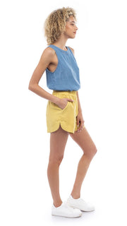 Curved Hem 100% Tencel Shorts