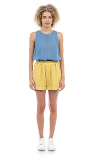 Curved Hem 100% Tencel Shorts