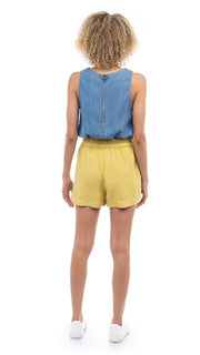 Curved Hem 100% Tencel Shorts