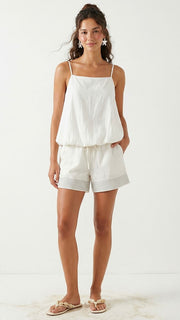 Stitched Hem Detail Shorts w/Pockets