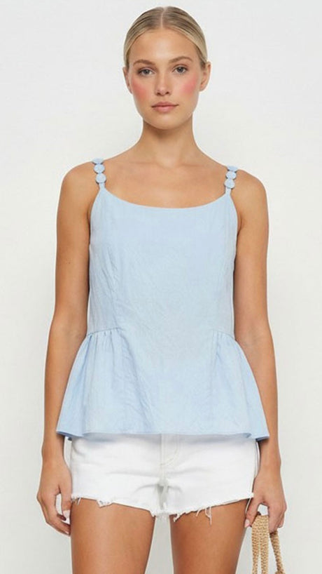 Covered Button Cami Strap Tank Top