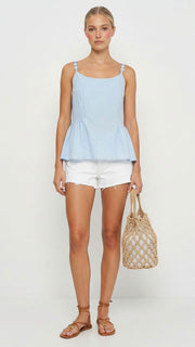 Covered Button Cami Strap Tank Top