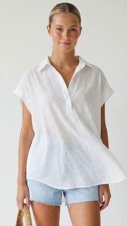 Semi-Sheer Henley Style Top