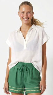 Semi-Sheer Henley Style Top