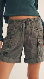 Vintage Wash Cotton Cargo Shorts