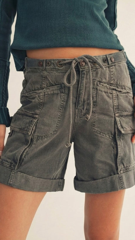 Vintage Wash Cotton Cargo Shorts
