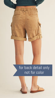 Vintage Wash Cotton Cargo Shorts