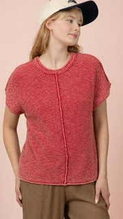 Mineral Wash Seamed Cotton Sweater 2