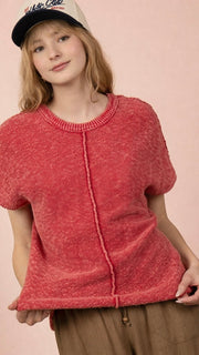 Mineral Wash Seamed Cotton Sweater 2